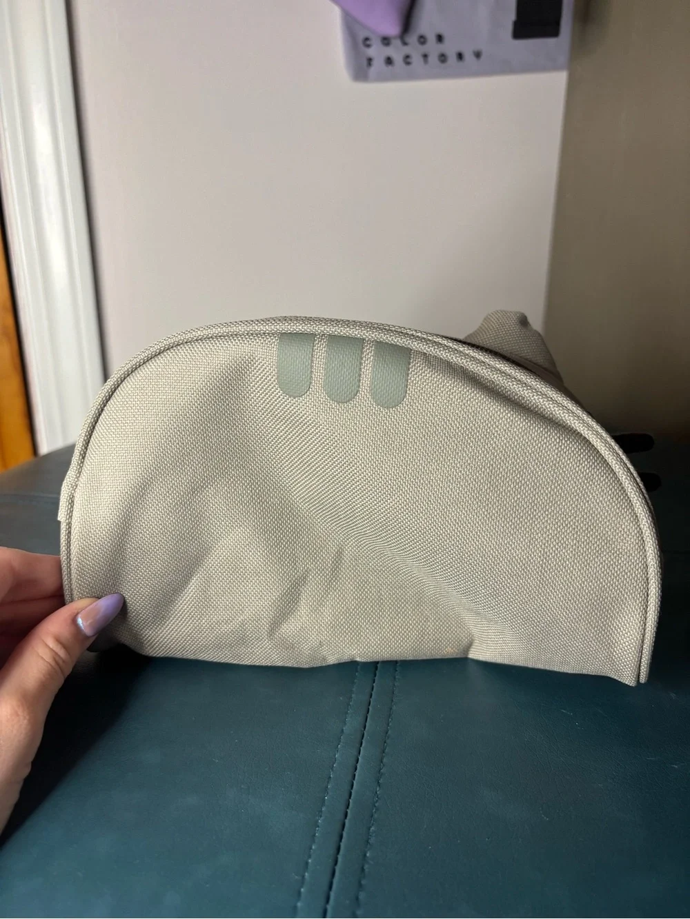 Pusheen Beige Cat Face Zip Pouch with Brown Accents